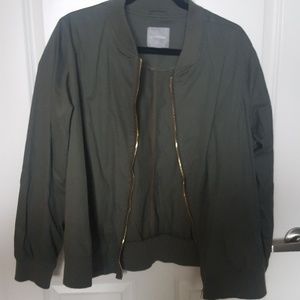 Army green bomber jacket
